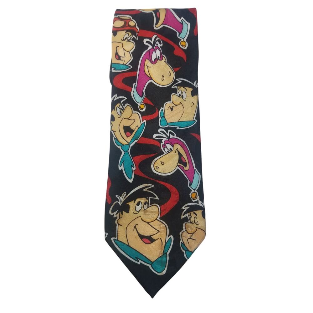 VTG Fred Flintstone Necktie Hanna Barbera 1993 Fred Dino Poly Classic Cartoon